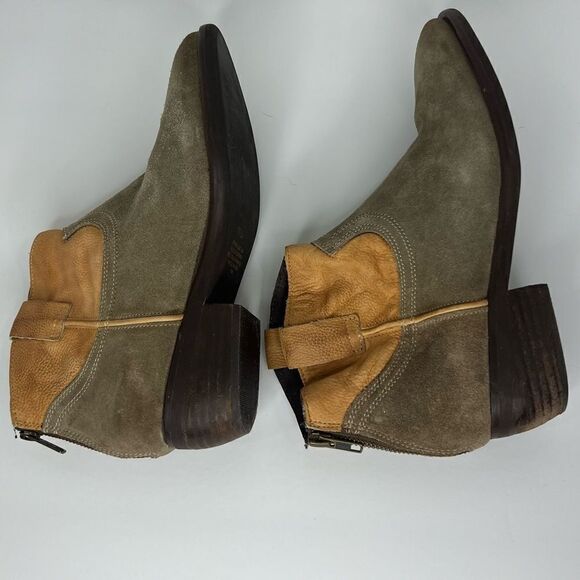 Steve Madden Midnite Gray Suede/Tan Cowboy Women’s Ankle Booties Sz 7 - Picture 6 of 11